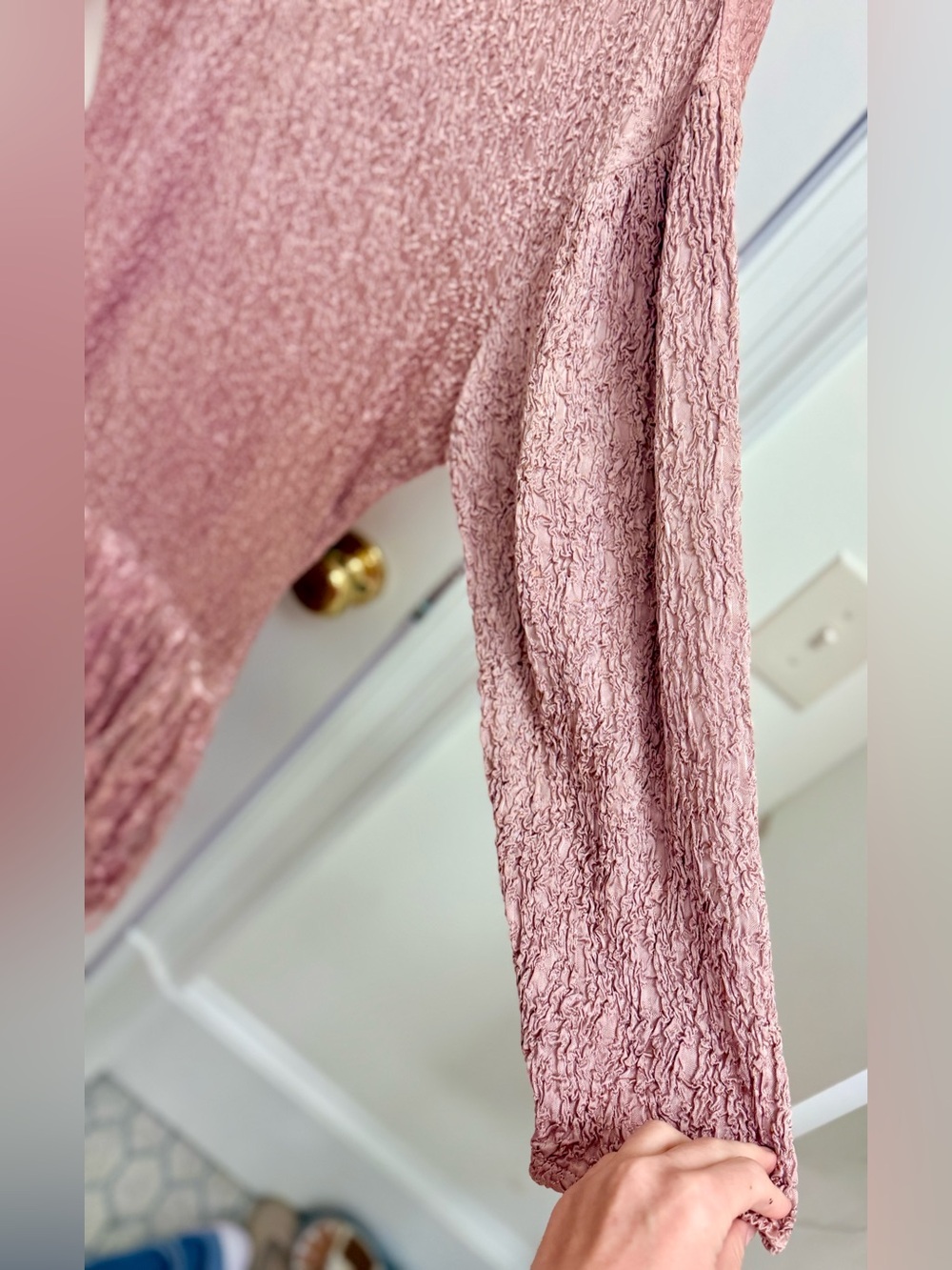 LA PASITEA Vintage Rare Made In Italy Fairy Y2K Dusty Rose Crinkled Lace Dress - Picture 5 of 16